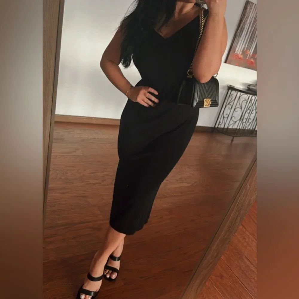 Black midi dress